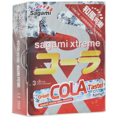 Ароматизированные презервативы Sagami Xtreme Cola - 3 шт., фото