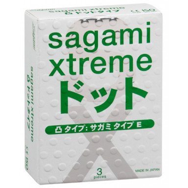 Презервативы Sagami Xtreme Type-E с точками - 3 шт., фото