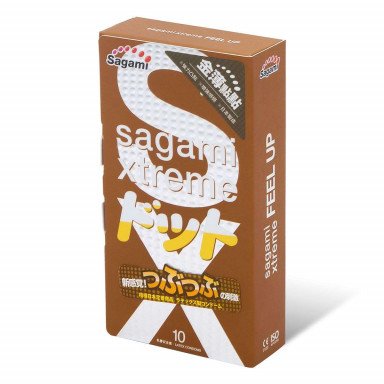 Презервативы Sagami Xtreme Feel Up с точечной текстурой и линиями прилегания - 10 шт., фото