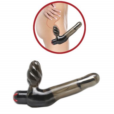 Безремневой страпон с вагинальной пробкой и вибратором Vibrating Strapless Strap-On - 18 см., фото
