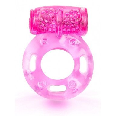 Розовое эрекционное кольцо с виброэлементом, фото