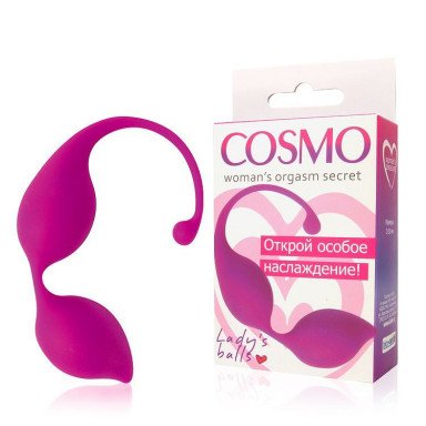 Ярко-розовые фигурные вагинальные шарики Cosmo фото 2