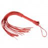 Гладкая красная плеть из кожи с жесткой рукоятью - 65 см., фото