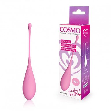 Нежно-розовый вагинальный шарик со шнурком фото 2