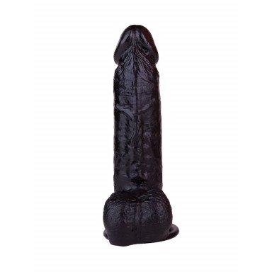 Чёрный фаллоимитатор с мошонкой на подошве-присоске - 16,5 см. фото 3