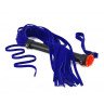 Синяя многохвостая плеть с розой на рукояти - 57 см., фото