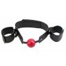 Кляп-наручники с красным шариком Breathable Ball Gag Restraint, фото
