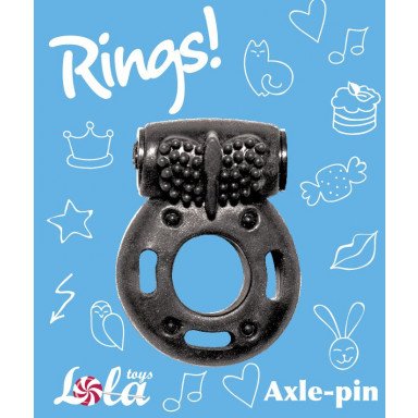 Черное эрекционное кольцо с вибрацией Rings Axle-pin фото 2