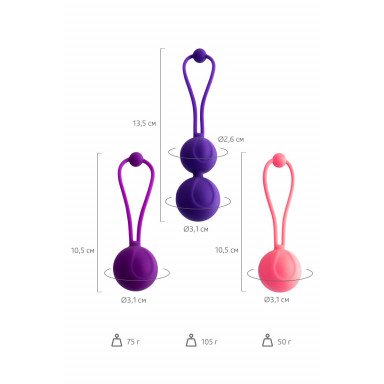 Набор из 3 вагинальных шариков BLOOM разного цвета фото 8