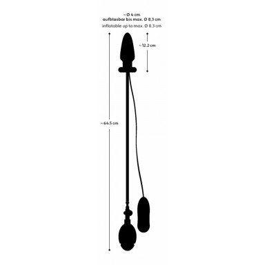 Черная надувная анальная пробка Inflatable Vibrating Butt Plug - 12,2 см. фото 4