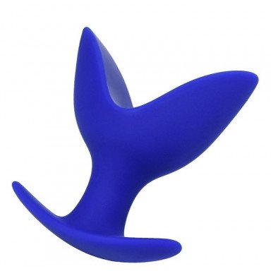 Синяя силиконовая расширяющая анальная втулка Bloom - 9,5 см., фото