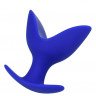 Синяя силиконовая расширяющая анальная втулка Bloom - 9,5 см., фото