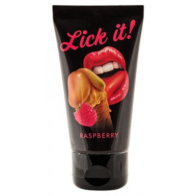 Съедобная смазка Lick It с ароматом малины - 50 мл., фото