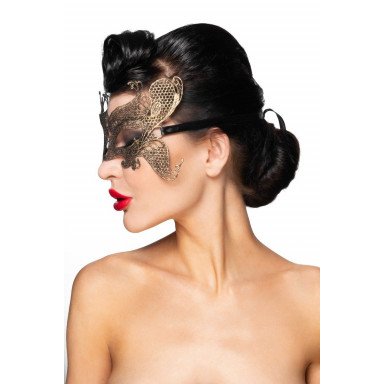 Золотистая карнавальная маска Турайс фото 2