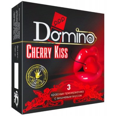 Презервативы Domino Cherry Kiss со вкусом вишни - 3 шт., фото
