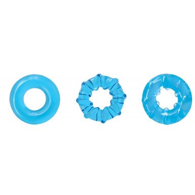Набор из 3 голубых эрекционных колец Dyno Rings, фото