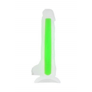 Прозрачно-зеленый фаллоимитатор, светящийся в темноте, Clark Glow - 22 см. фото 2