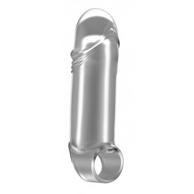 Прозрачная увеличивающая насадка с кольцом N35 Stretchy Thick Penis - 15,2 см., фото