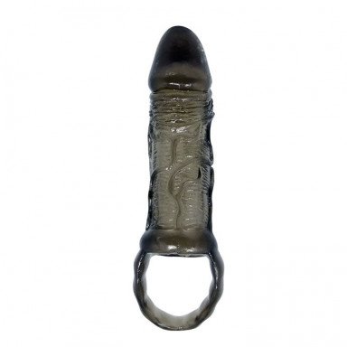 Фаллическая насадка на пенис с подхватом мошонки - 15 см. фото 4