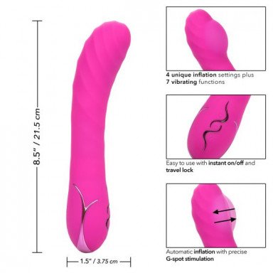 Розовый вибромассажер Insatiable G Inflatable G-Wand с функцией расширения - 21,5 см. фото 4