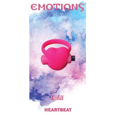 Розовое эрекционное виброколечко Emotions Heartbeat фото 2