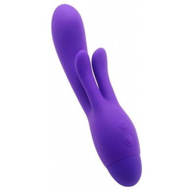 Фиолетовый вибратор INDULGENCE Frolic Bunny - 18,5 см., фото