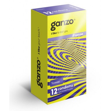 Тонкие презервативы для большей чувствительности Ganzo Sence - 12 шт., фото
