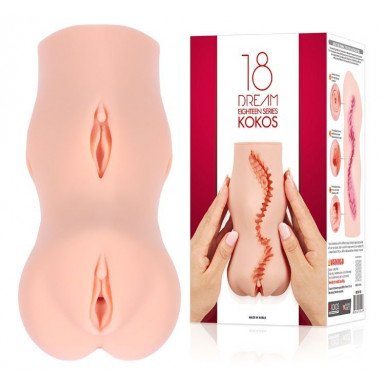 Телесный мастурбатор-вагина с двойным слоем фото 2