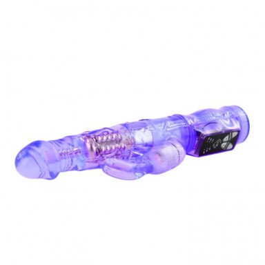 Фиолетовый вибратор-кролик с функцией ротации - 21,5 см. фото 2