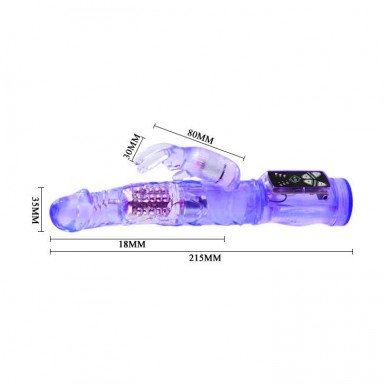 Фиолетовый вибратор-кролик с функцией ротации - 21,5 см. фото 3