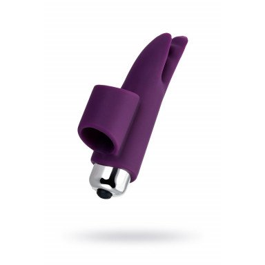 Фиолетовая вибронасадка на палец JOS Tessy - 9,5 см. фото 2