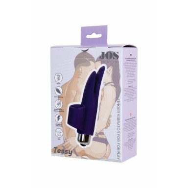 Фиолетовая вибронасадка на палец JOS Tessy - 9,5 см. фото 9