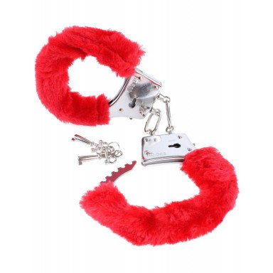 Наручники с красным мехом Beginners Furry Cuffs фото 2