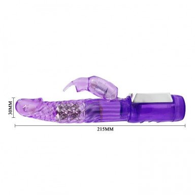 Фиолетовый вибратор India Cowherd с ротацией и клиторальной стимуляцией - 21,5 см. фото 4