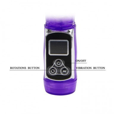 Фиолетовый вибратор India Cowherd с ротацией и клиторальной стимуляцией - 21,5 см. фото 5