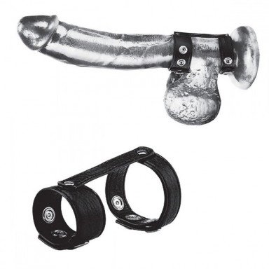 Утяжка на пенис с клёпками Duo Snap Cock And Ball Ring, фото