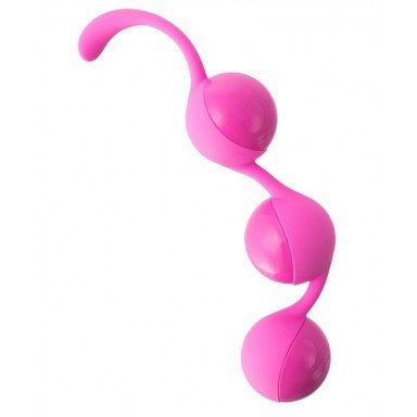Розовые тройные вагинальные шарики из силикона DELISH BALLS, фото