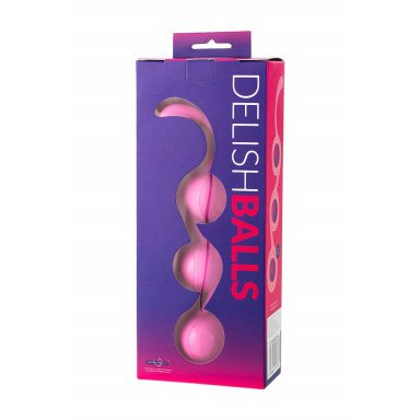 Розовые тройные вагинальные шарики из силикона DELISH BALLS фото 3