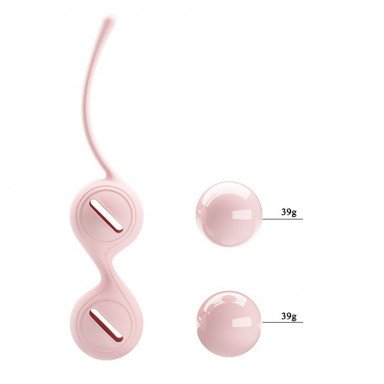 Нежно-розовые вагинальные шарики на сцепке Kegel Tighten Up I фото 4