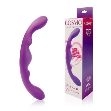 Фиолетовый двусторонний фаллоимитатор Cosmo - 26 см. фото 2