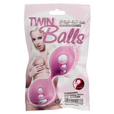 Розовые вагинальные шарики Twin Balls фото 2