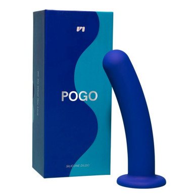 Синий гладкий фаллоимитатор-насадка Pogo - 15,5 см. фото 2