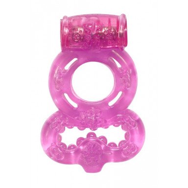 Розовое эрекционное кольцо Rings Treadle с подхватом, фото