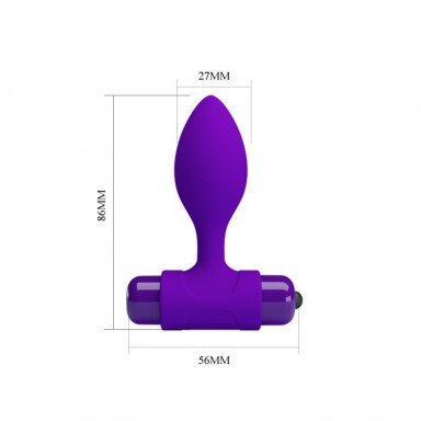 Фиолетовая анальная пробка с мощной вибрацией Vibra - 8,6 см. фото 4