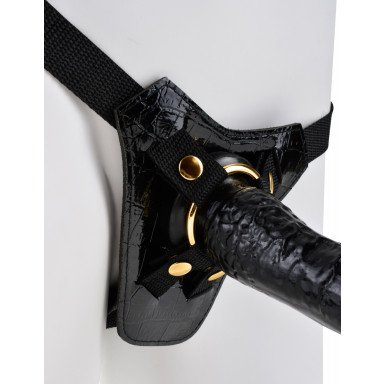 Чёрный с золотом женский страпон Designer Strap-On фото 4