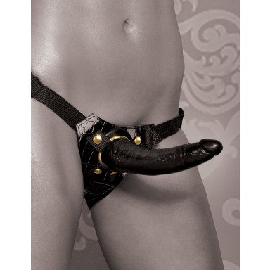 Чёрный с золотом женский страпон Designer Strap-On фото 8