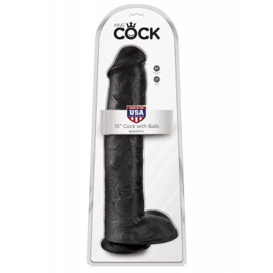Чёрный фаллоимитатор-гигант 15 Cock with Balls - 40,6 см. фото 5