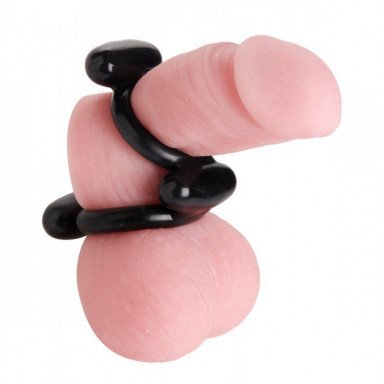 Двойное эрекционное кольцо Dual Stretch To Fit Cock and Ball Ring фото 2