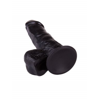 Упругий чёрный фаллоимитатор на присоске - 15,5 см. фото 4