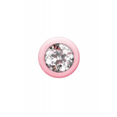 Розовая анальная цепочка с кристаллом Buddy - 17,7 см. фото 4